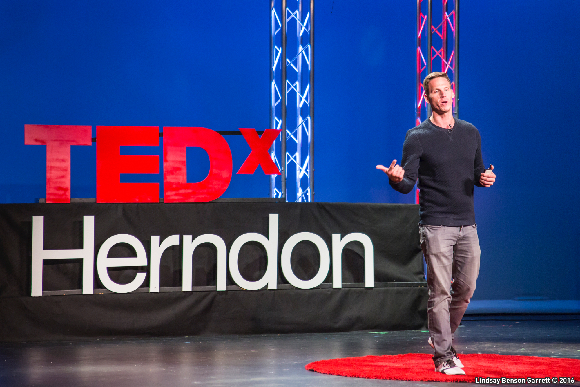 Mike Dieterich speaking on stage about decarbonization